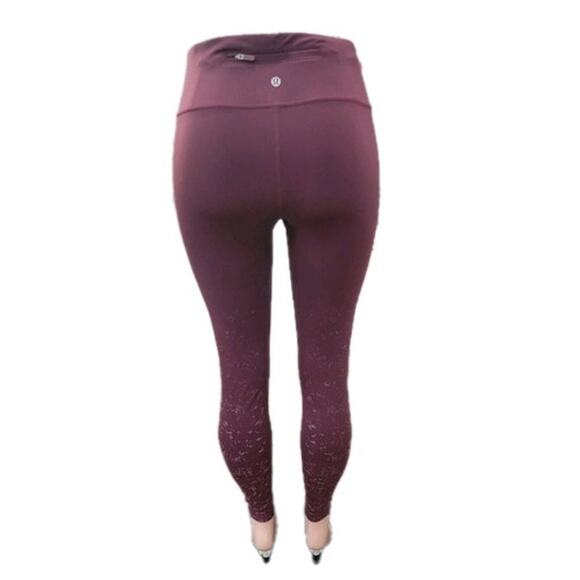 Lululemon Speed Wunder Mid-Rise Tight 28" Speckle Shine Women's 12‎ Garnet Red - Picture 8 of 14
